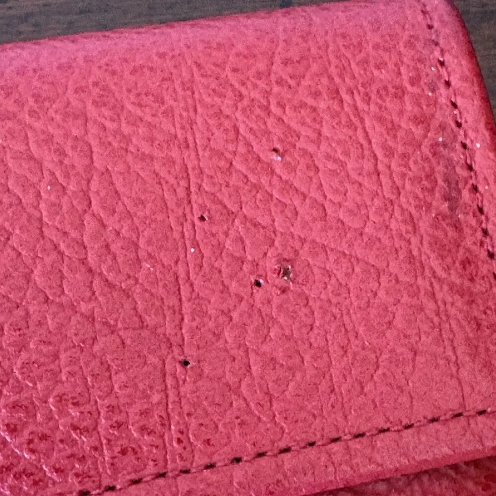 Baronet Fifth Avenue Vintage Red Cowhide Wallet Checkbook Cover Coin Purse